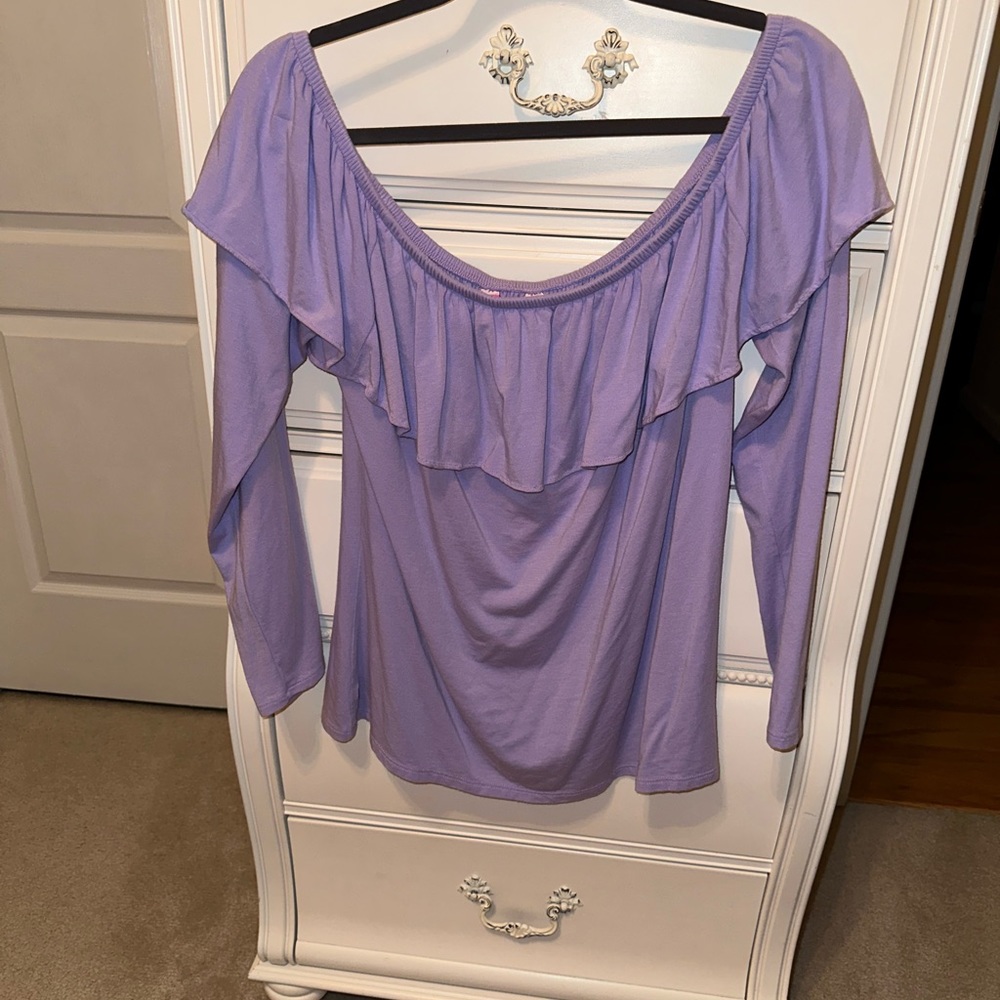 Light weight long sleeve off the shoulder Lilly Pulitzer top